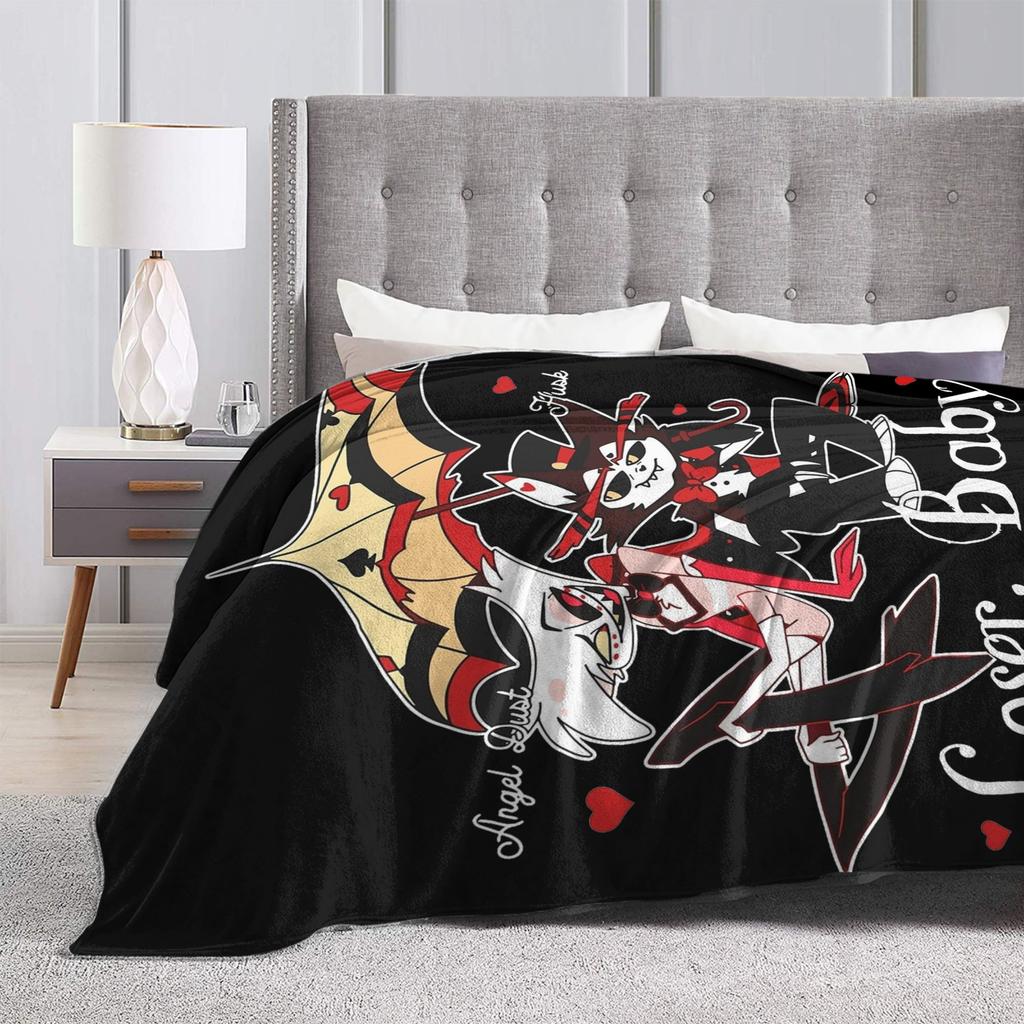 Hazbins Hotels Angel Dust X Husk Loser Blankets Flannel Winter Multi-function Warm Throw Blanket for Bedding Office Bedspreads