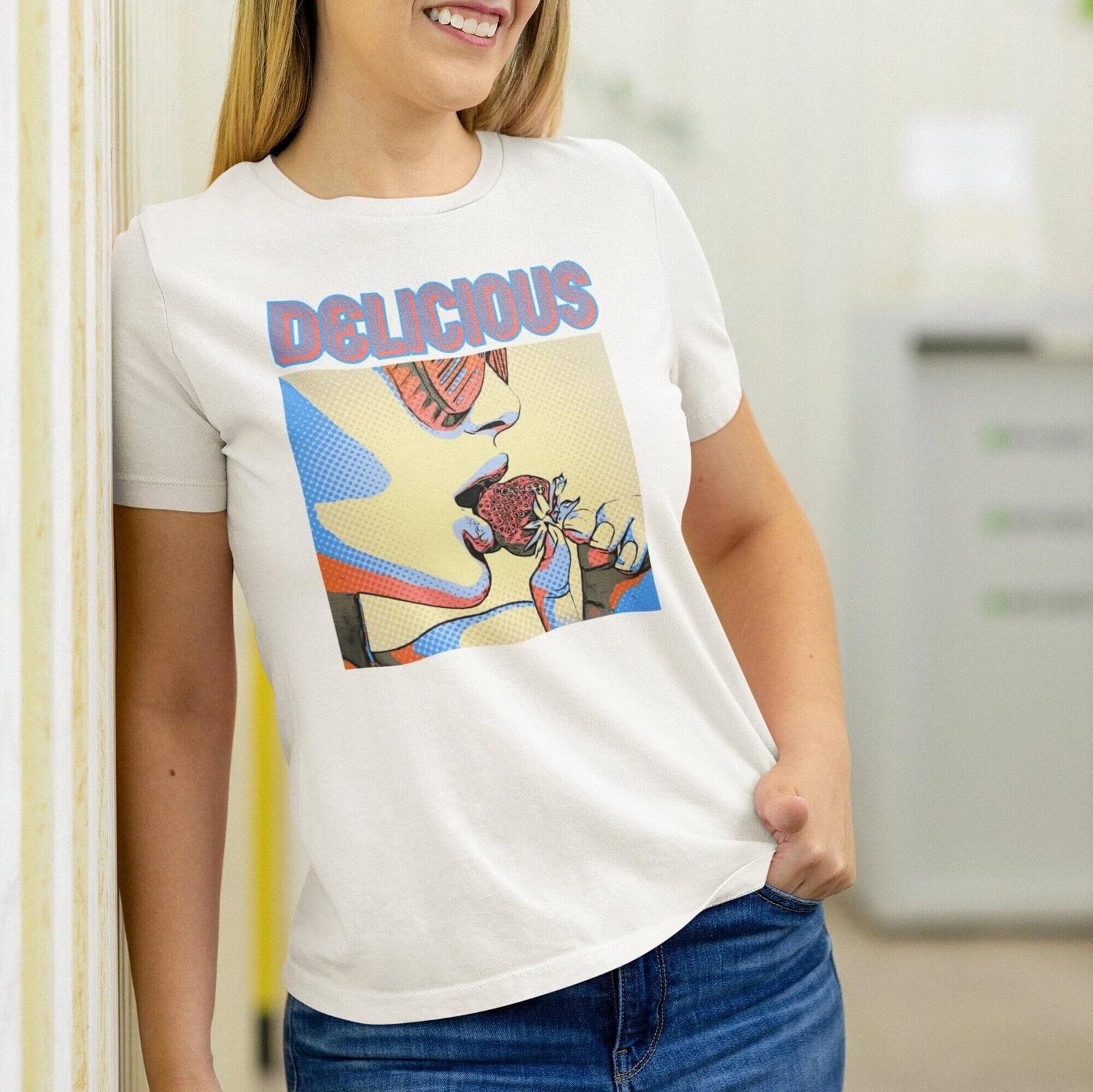 Retro Strawberry T-shirt, Pop Art S