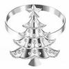 Metal Christmas Tree Napkin Rings - Silver Gold Holiday Table Decor