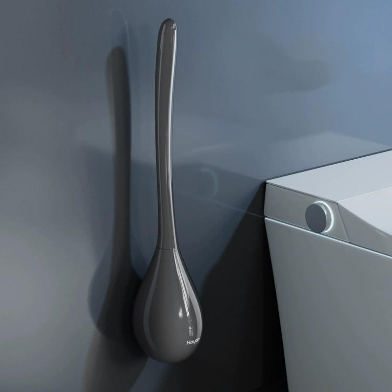 Wall-Mounted Household Toilet Brush No Dead Angle Long Handle Bathroom Cleaning Tool With Base For Hygienic Cleaning