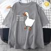 Peace Was Never An Option Letter Printed Men  T-shirt Creative Duck Print Men's Tshirt Fashion Casual Loose Couple T-shirt