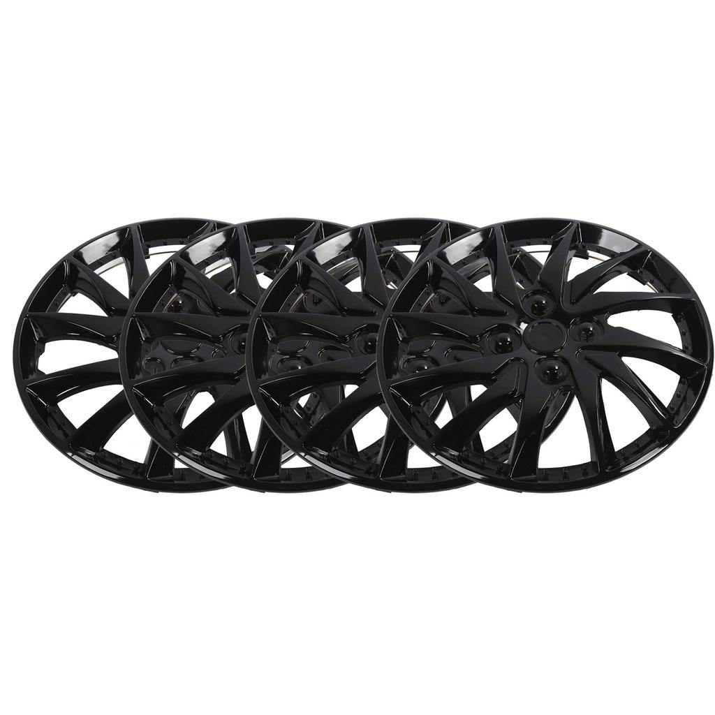 4pcs 14in Wheel Hub Caps Scratch Resistant Universal Wheel Rim Cover for Cars Trucks Vans Black