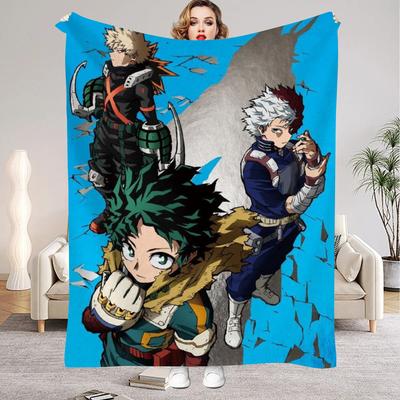 My Hero Academia Anime Figur Flanelldecken Weiche Warme Überwurfdecke Kinder Wohnzimmer Couch Sofa Bett Flauschige Tagesdecke