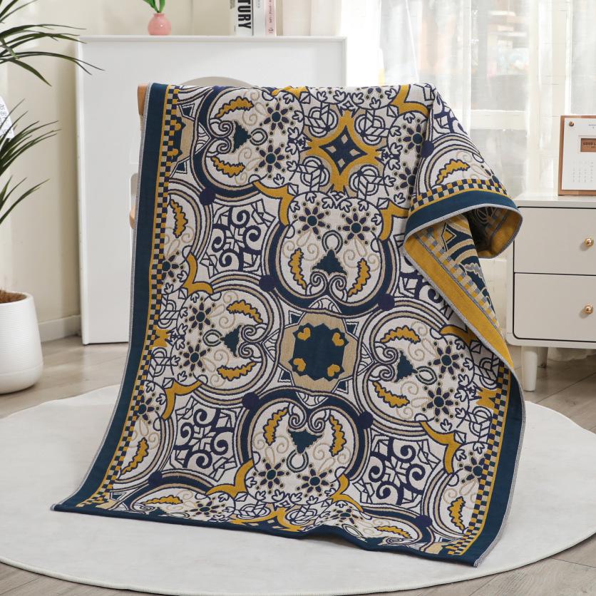New Soft Ethnic Style Sun God Cotton Bath Towel - Skin-friendly & Absorbent