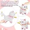 Interactive Lifelike Walking Toy Cat for Kids, Touch&Voice Controlled Remote with Leash, Wags Tail, birthday Christmas Gift