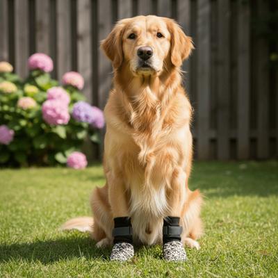 4 Pieces/set Paw Pattern Anti-Slip Dog Socks Warm Wear Resistant Pet Knitted Socks Anti-licking Adjustable Dog Shoes Socks