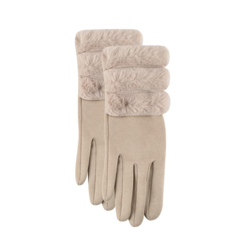 Suede Touch Screen Gloves Winter Drive Cycling Gloves Fashion Women Fleece Gloves