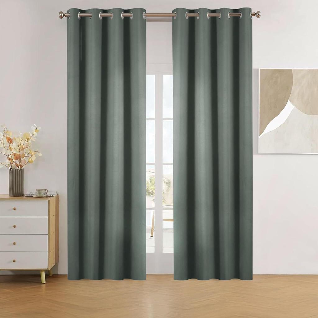 Polyester 100% Blackout Plain Window Curtains|100% Room Darkening| Blackout Window Curtains| 5 Feet |Set of 2| Plain Design |