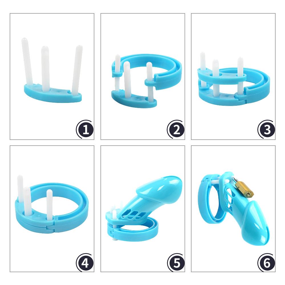 Xingwan New Men's Short Soft Silicone Chastity Lock Plastic Birdcage Abstinence Chastity Device Adult Model XW3003 Packaging 1