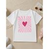 European sizes Summer Fashion Girls' Short-Sleeve T-Shirt with Heart Cartoon Pattern Double-Sided Print, Casual and Versatile Top