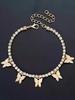 Women's Elegant Butterfly Design Anklet, Fashion Glamorous Rhinestone Anklet for Women & Gift, Casual Vacation Beach Jewelry Acc