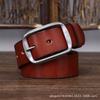 Herren Ledergürtel Handgefertigt Retro Distressed Erste Schicht Reines Rindsleder Edelstahlschnalle Echtleder Jeansgürtel