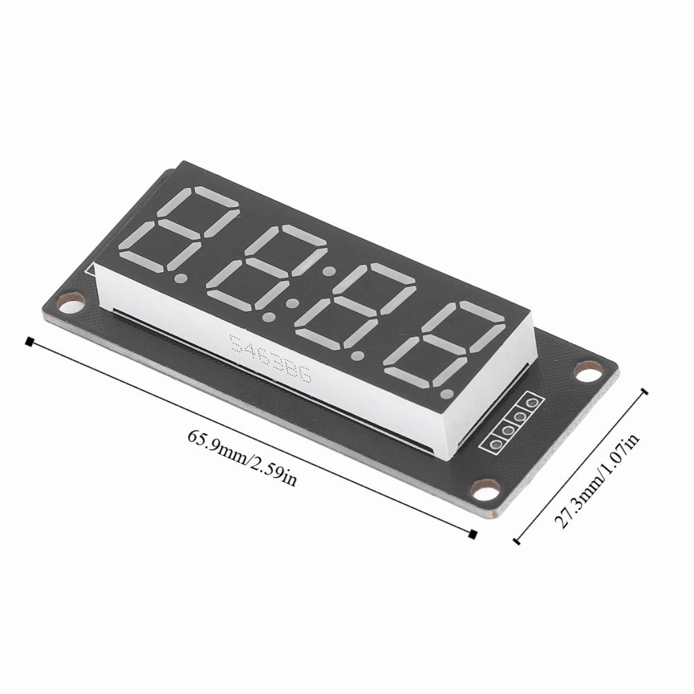 4 Sets 0.56in 4 Digit Digital Tube LED Display TM1637 7 Segments LED Display Board Multi-Color Options Includes 4 Pin Headers