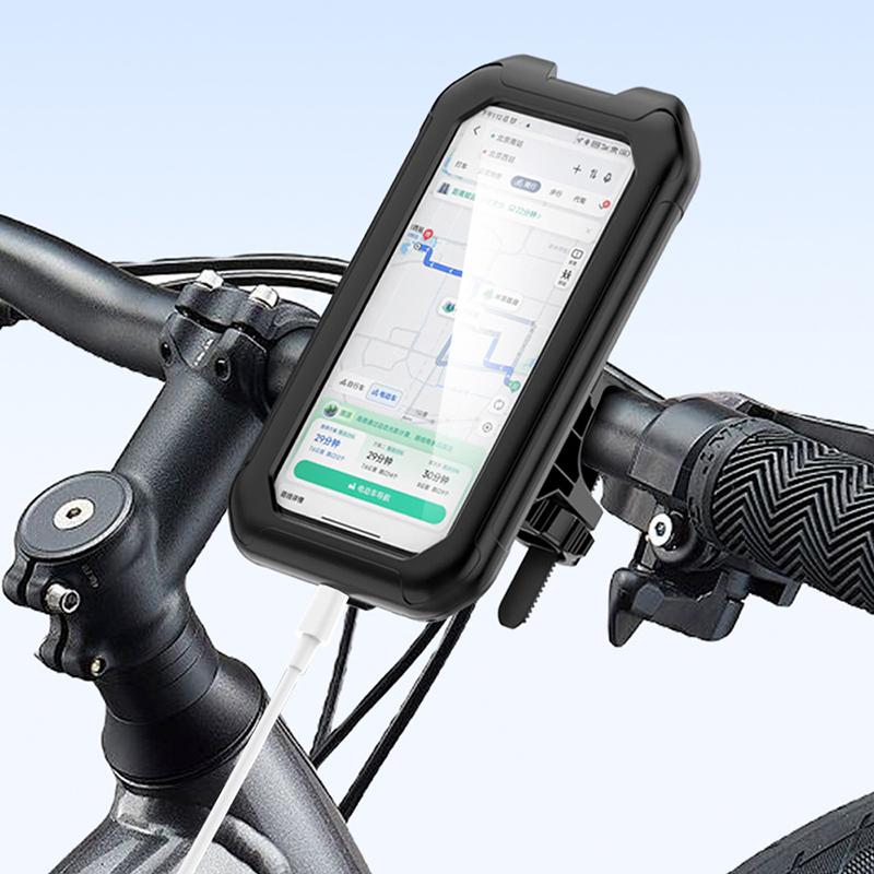 Bike Phone Mount Waterproof Motorcycle Phone Holder Handlebar Mount Touch-Screen 360° Rotation Bike Phone Holder