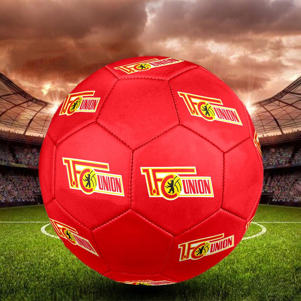 Union Berlin FC Size 5 Soccer Ball, Machine-Stitched PVC, Durable & High Bounce, All Ages Fit, fan merchandise, matches & outdoor use.