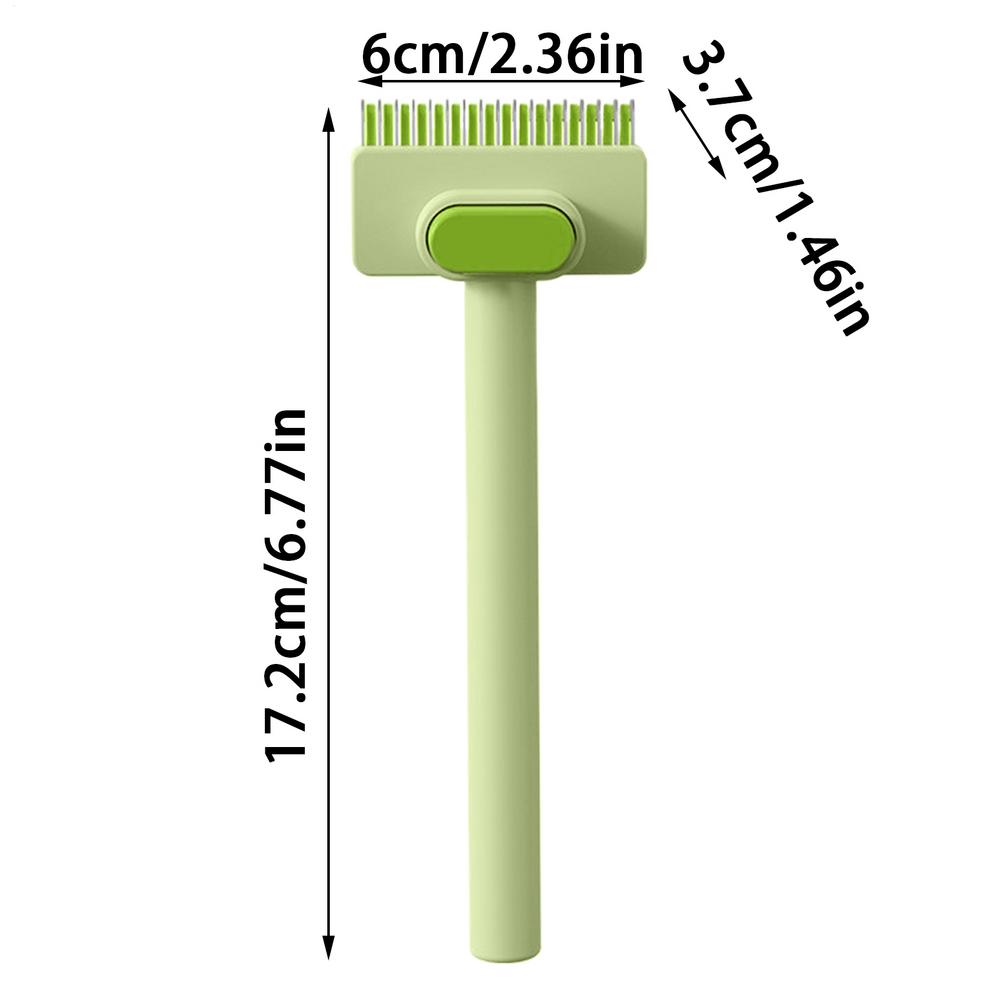 

Cats Kitten Grooming Comb Self-cleaning Pets Hair Removal Brush gentle undercoat comb for tangled and loose hair зелений