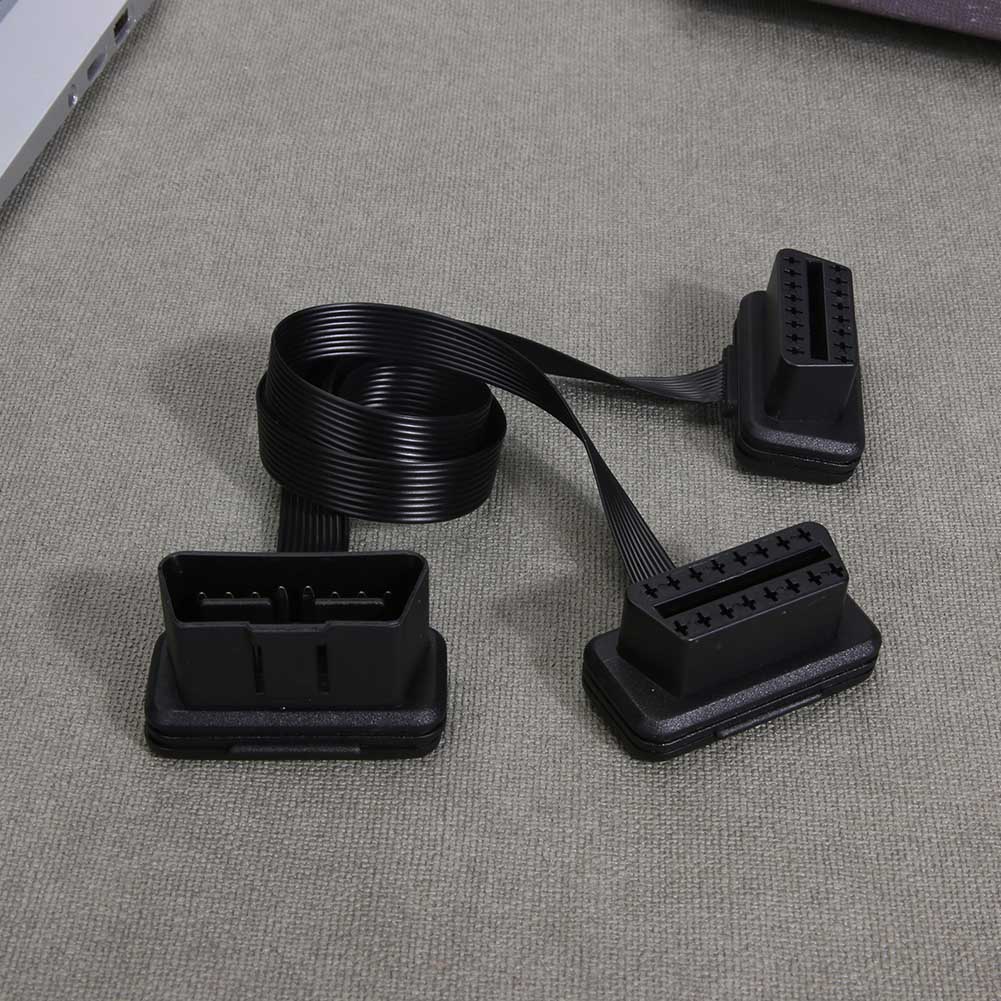 16pin Connector Cable with Angled Connectors OBD2 Male To Female Cord Adapter Right Angle Splitter Cable for Diagnostic Extender