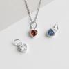 Love Pendant: S925 Sterling Silver Heart-Shaped Jewelry with Colored Zircon, DIY Handmade Bracelet or Necklace.