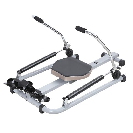 Rowing Machine Home Machine Hydraulic Rower with LCD Monitor Adjustable Resistance up to 110LBS Foldable & Large Cushioned Seat 265LBS Quiet