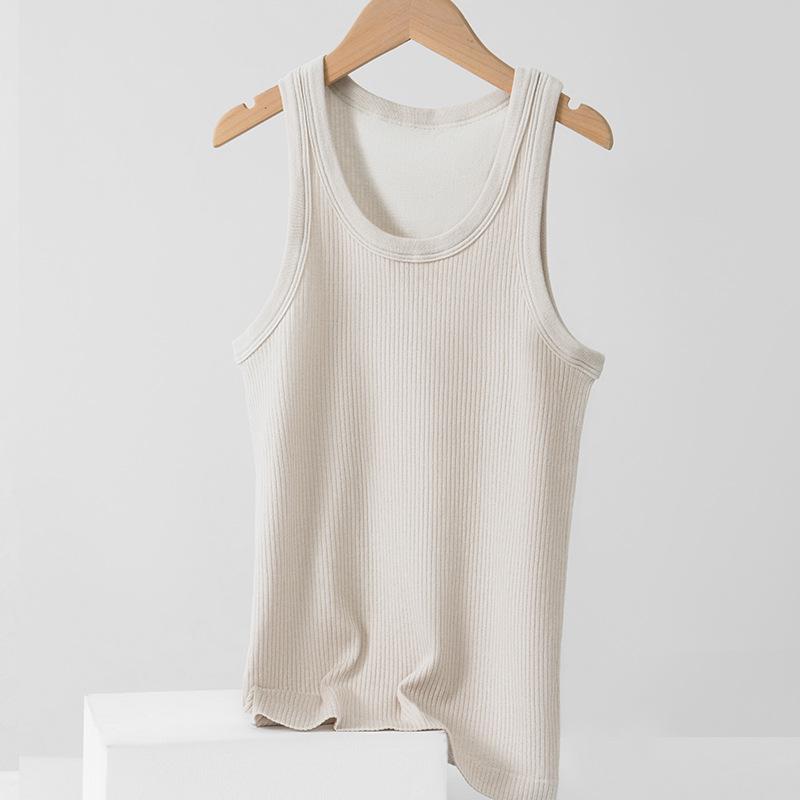 

Женский бесшовный теплый жилет - Высокоэластичная трикотажная майка из шелка тутового дерева Small-Medium серый/жемчужный