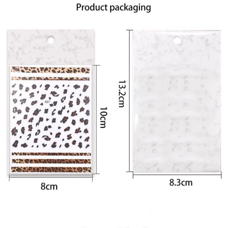 1 pezzo autunno inverno disegni con stampa leopardata adesivo a strisce 3D nail art adesivo autoadesivo impermeabile decorazione per manicure