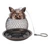 Hanging Bird Feeder for Outdoor Iron Squirrel Proof Retro Cat Shaped Metal Mesh Wild Bird Feeder for Garden Decor
