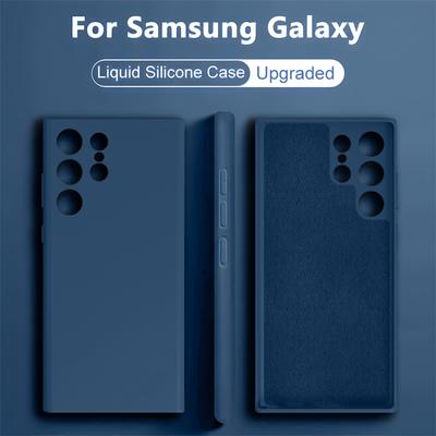 Fundas de silicona líquida mejoradas para Samsung Galaxy S24, S23 Ultra, S22 Plus, S21 FE, S20, A54, A53, A52, A34, A14 5G, accesorios de funda blanda