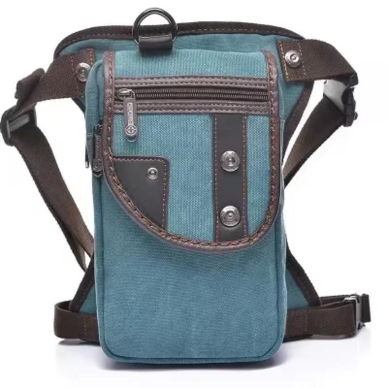 Nylon/Canvas Men Drop Leg Bag Waist Pack Hip Bum Belt Casual Shoulder Leg Bag Motorcycle Riding Thigh Bag