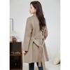 Women's Elegant Belted Double-Faced Wool Coat