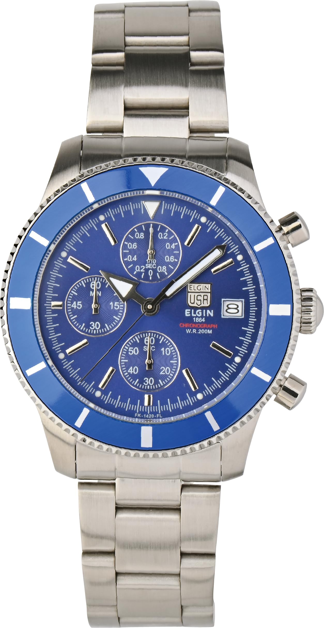 

ELGIN Chronograph Watch Blue Men s Diver s FK1420S-BL