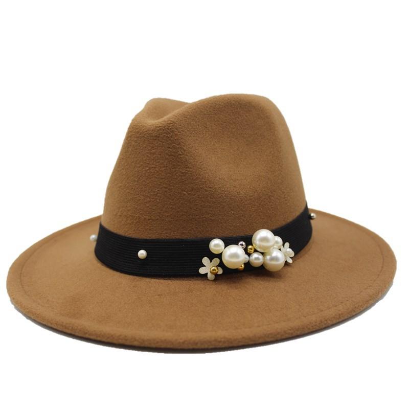 Ladies Tweed Hat Wedding Jazz Hat Season British Retro Pearl Top Hat Women