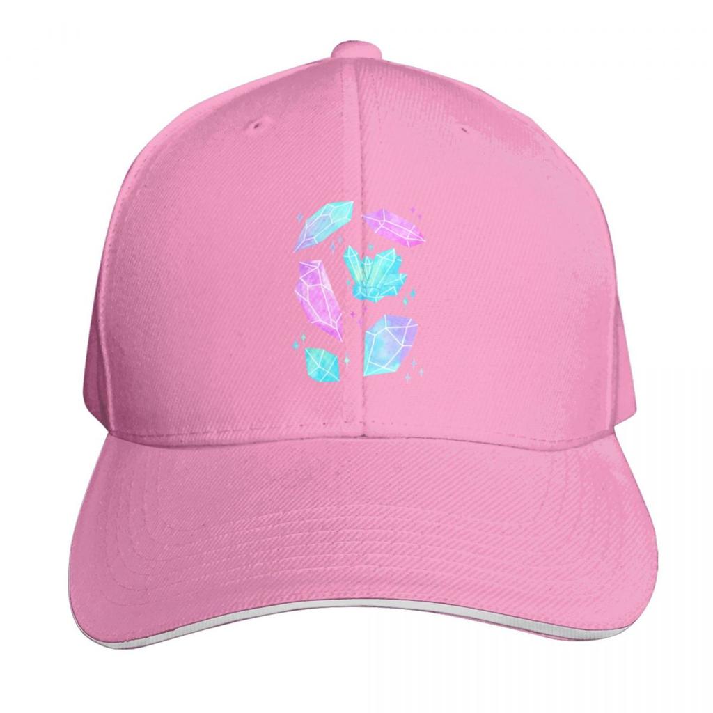 Pastel Watercolor Crystals Black Nikury Baseball Cap Cotton Twill Breathable Contrast Two Tone Brim Snapback Flat Bill