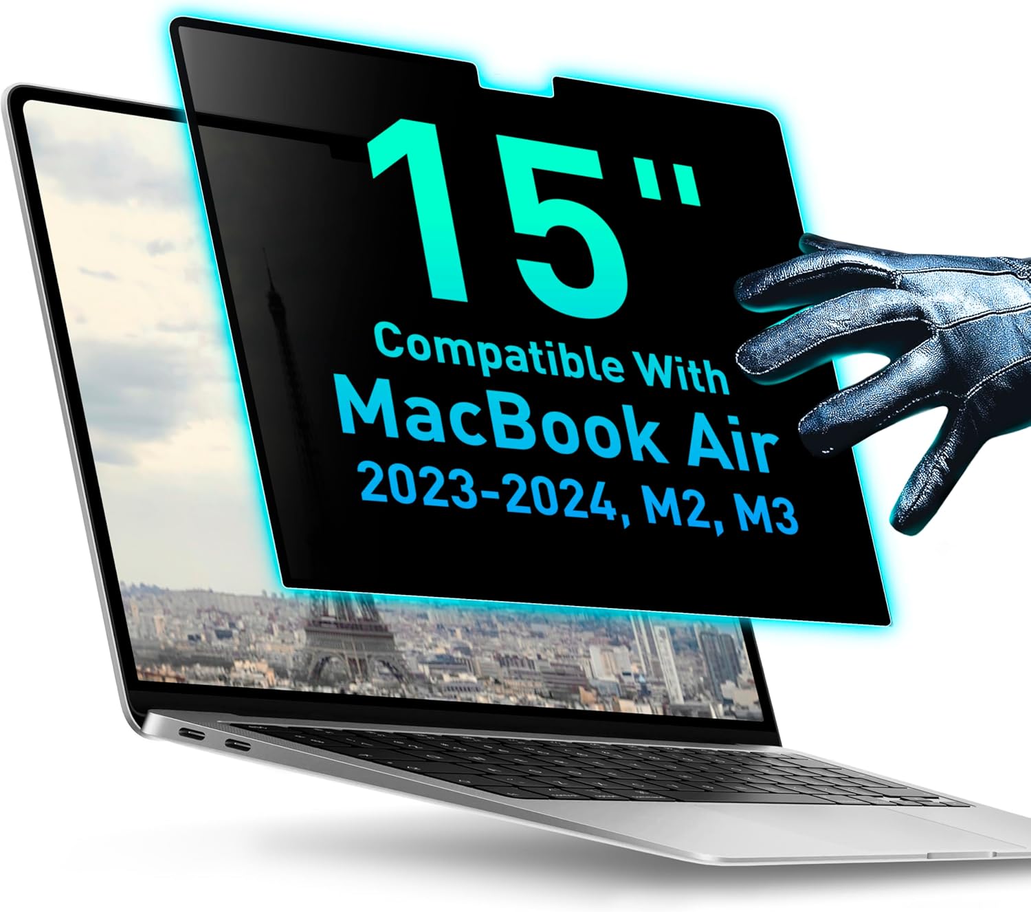 

Магнітний екран для конфіденційності для MacBook Pro 14 M1, M2, M3 Anti-Blue Light Anti-Glare Screen Protector для ноутбука 13,6 14 15 16 Фільтр для блокування синього світла For MacBook Air 15 (2023-2024 M2, M3)