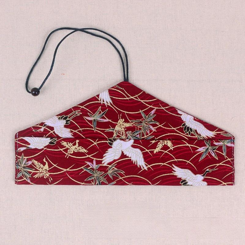 1Pcs Reusable Japanese Vintage Print Tableware Bag Travel Portable Cotton Linen Chopsticks Spoon Fork Knife Storage Bag 2025 New