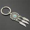 1pc Dreamcatcher Key Chains Flower Round With Feather Pendant  Diy Handmade Gift For Women E885/E861 Bag Charm