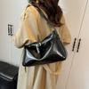 Solid Color Retro PU Tote Bag Korean Style Underarm Packs Fashion Large Capacity Handbag Women