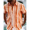 2026 Men's Summer New Style Turn-down Collar Striped Short-sleeve Casual Versatile Shirt
