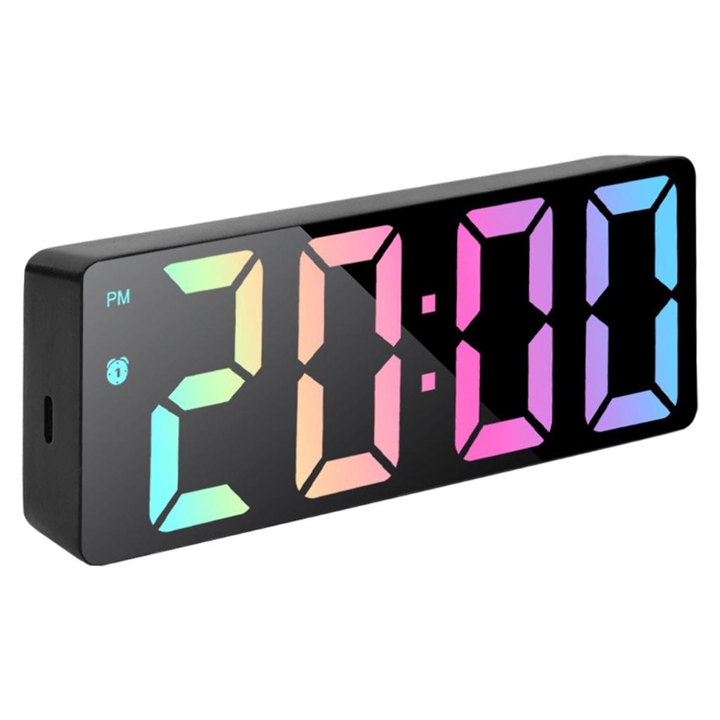 Digital Alarm Clock with LED Display Date Temperature Dimmable Snooze Electronic Clock for Bedrooms Bedside Kids Adults