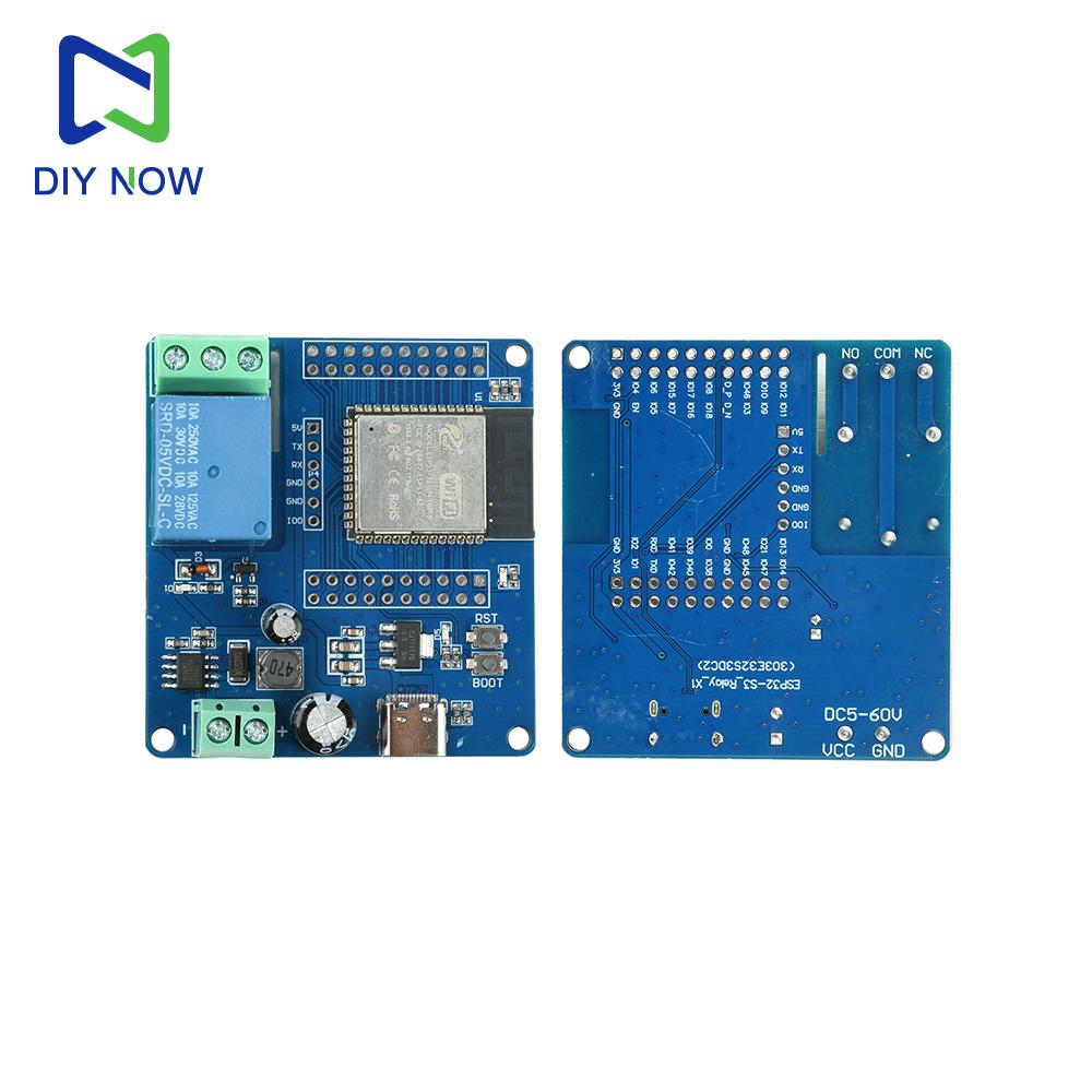 ESP32-S3 Single-Channel Relay Module DC 5–60V Wi-Fi/Bluetooth Relay Module Type-C Compatible ESP-IDF for Arduino Development
