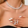 3PC Women's Fashion Trend Copper Claw Chain Series Zircon Necklace Earrings Zircon Set Wedding Banquet Party Holiday Gift