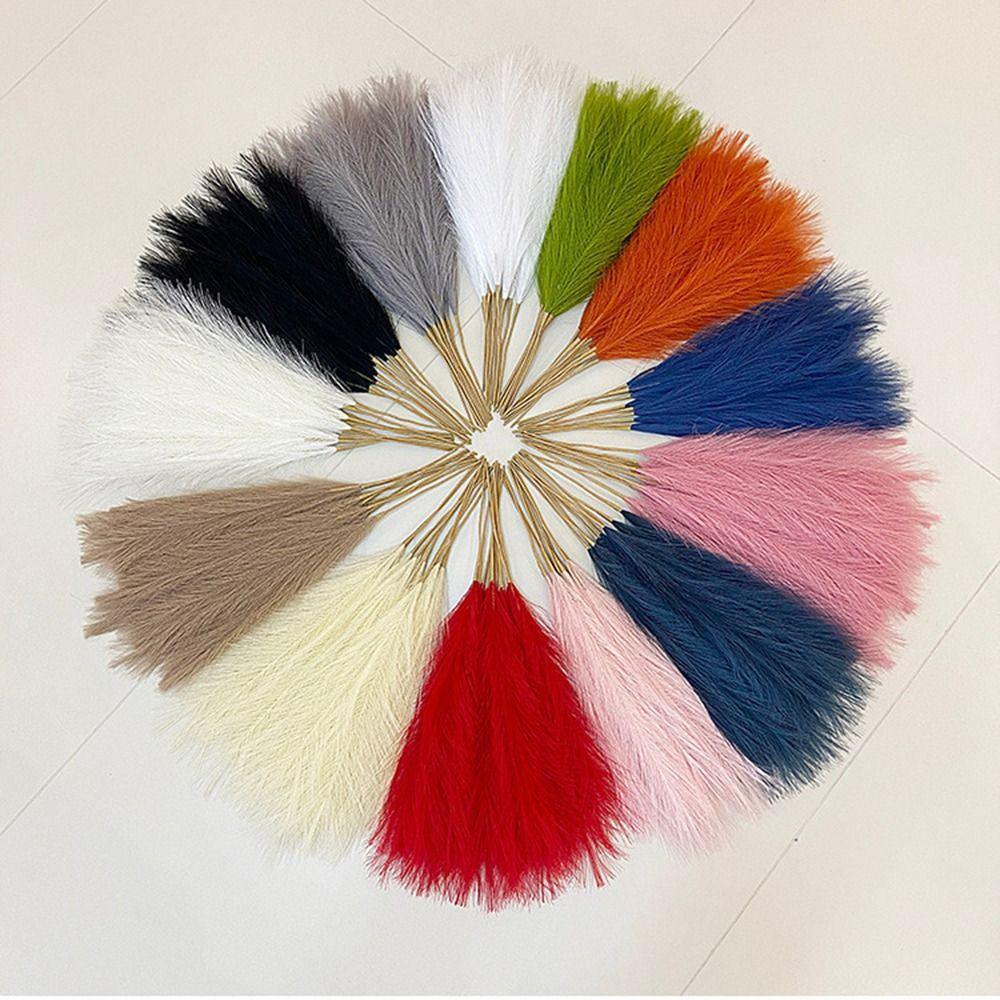 20Pcs Fluffy Texture Artificial Pampas Grass 50cm/22in Tall Faux Grass Faux Plant Reed Multi-color Decoration