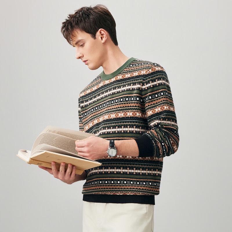 Мужской шерстяной свитер Komongboka с жаккардовым узором Fair Isle