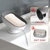 Super Suction Cup Soap Dish with Drain Water For Bathroom Soap Holder Kithcen Sponge Holder Soap Container Bathroom Supplies