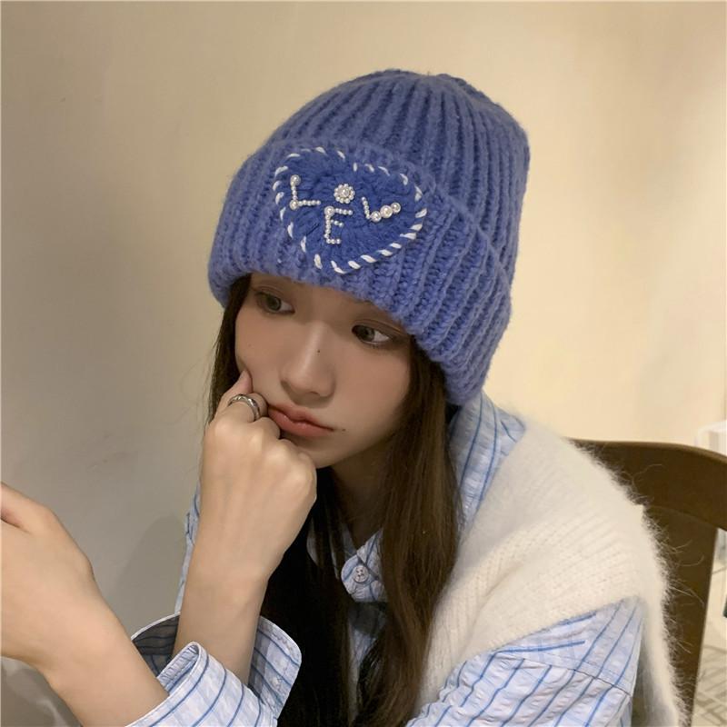 Love Loose Knitted Woolen Hat Women's Autumn and Winter Ear Protection Warm Hat