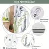 Abstract Botanical Shower Curtain - Delicate Branches & Blue Flowers, Minimalist Whimsical Design, Durable Polyester, 12 Hooks