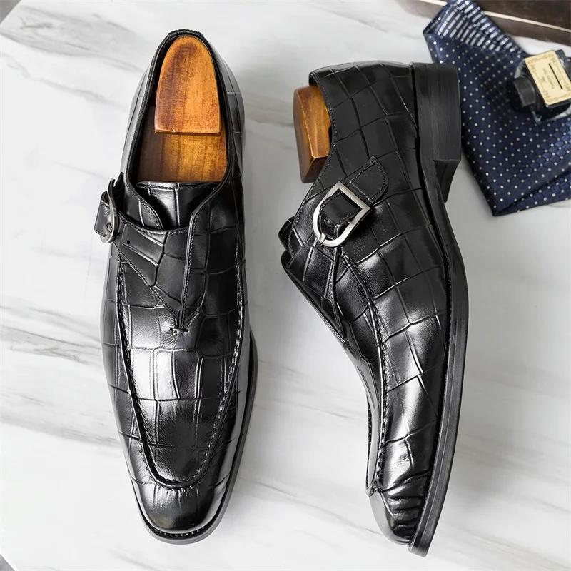 2024 Spring Autumn New Leather Shoes Men Low Top Pointed Shoes Fashion British Classic Style Business Dress Shoes Wedding Shoes