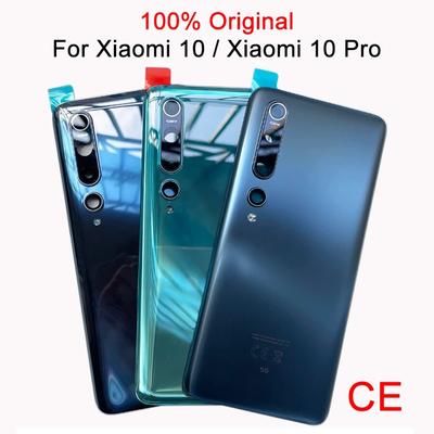 Back Battery Cover Door Rear Glass For Xiaomi Mi 10 5G Battery Cover Housing  with Camera Lens Mi 10 Pro 5G