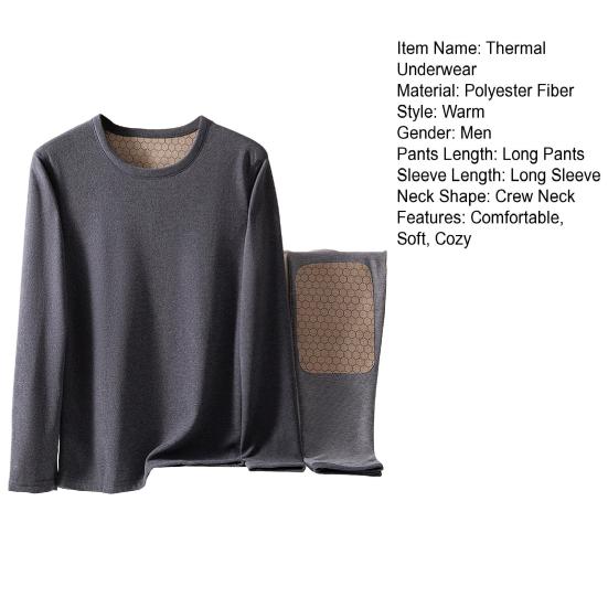 Long Johns Thermal Underwear for Men Fleece Lined Base Layer Set for Cold Weather Soft Stretch Top And Bottom Set