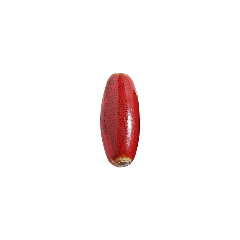 Large Oval Ceramic Beads for DIY Jewelry: Flower Glaze, Retro Straight Hole, Ideal for Bracelets and Necklaces.