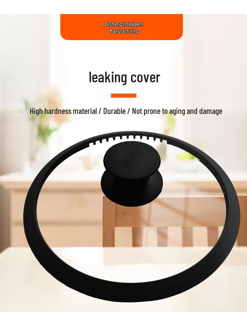 מכסה בישול מזכוכית שקופה עם ידית סיליקון למניעת כוויות, עמיד בחום ובנפילות, למחבתות.